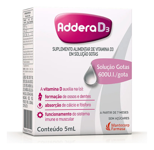 Addera D3 600ui Gotas 5ml
