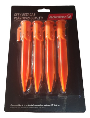 Set 4 Estacas Plásticas Con Led Klimber 4 Batería 1.5v