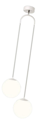 Lámpara Colgante De Techo Con Doble Globo, Pantalla Blanco