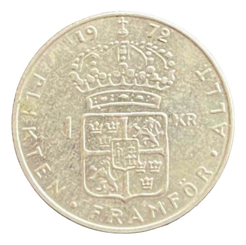 Suecia - 1 Corona - Año 1972 - Km #826a - Gustaf Vi