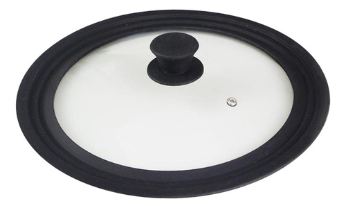 Tapa De De Cristal Ventilado De Acero 16 A 18 A 20cm Negro