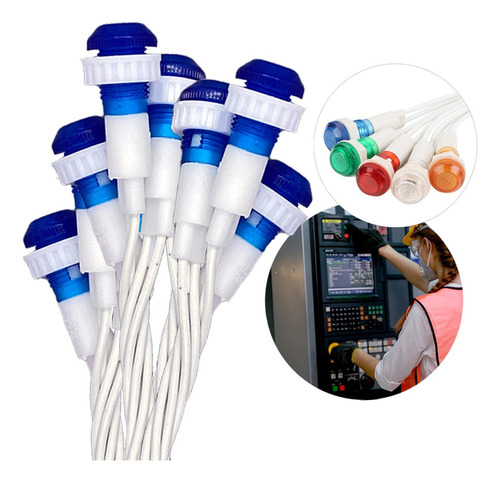 Kit Sinaleiro Olho De Boi Com Rabicho 10w Luz Azul Autack Componentes Eletricos 10 Unidades