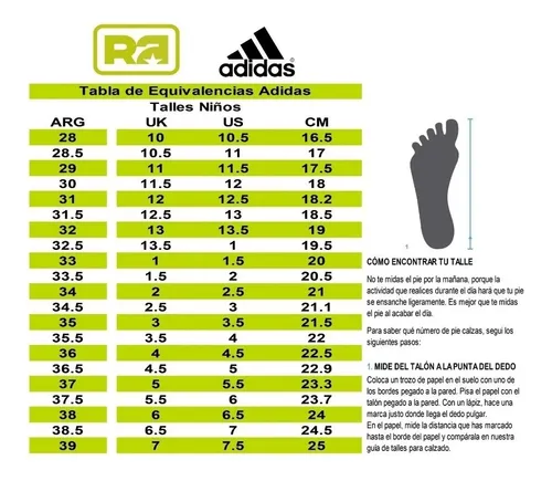 Talle de botines adidas sales