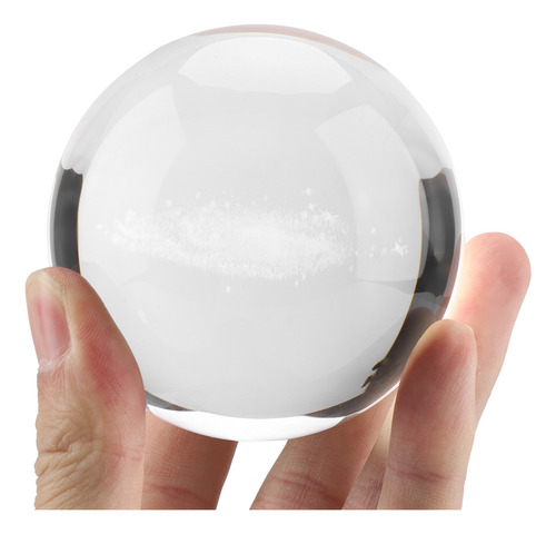Bola De Cristal Transparente De 8 Cm, Esfera De Galaxias Tra
