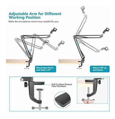 Neewer: Micrófono Ajustable De Suspension Boom Scissor Arm