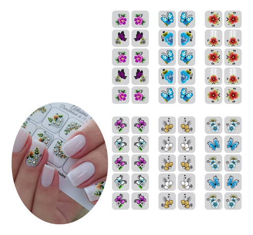 Unhas Decoradas Studio 35 60 Adesivos De Unhas Floral 6 Car