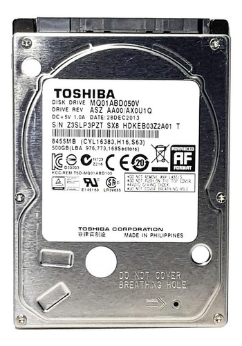 Disco duro interno Toshiba MQ01ABD-V Series MQ01ABD050V 500GB