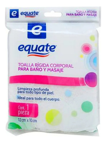 2 Pza Toalla Corporal Equate Rígida Para Baño Y Masaje Vario
