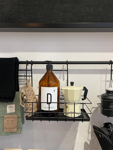 Imagen 4 de 5 de Barral Cocina Negro Organizador Deco 1 Mt