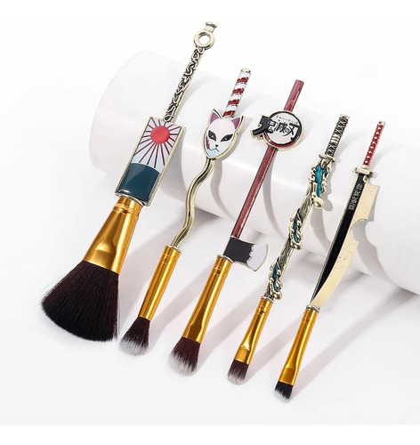 Set 5 Brochas Para Maquillaje Kimetsu No Yaiba Anime