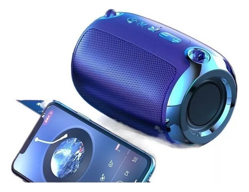 Led Altavoz Bluetooth Portátil Inalámbrico Hd Sonido Estéreo Color Azul