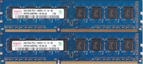 Memoria Ram 8gb 2x4gb Ddr3 1333 Mhz Dimm Hynix Hmt351u6cfr8c