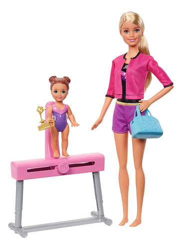 Set De Juego Barbie Gymnasia Coach Dolls, Rubio