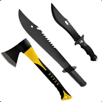 Comprar Facão + Faca Militar Tático + Machadinha Caça Pesca Camping