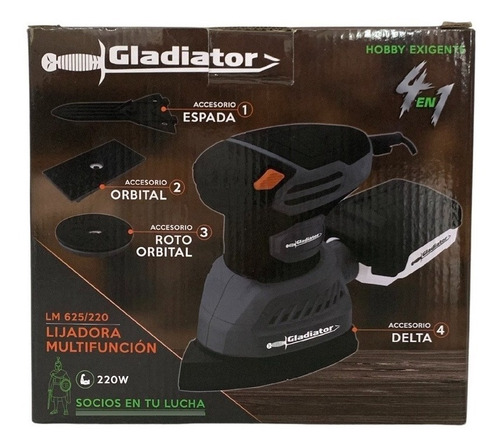 Lijadora Multifunción 4 En 1 Gladiator Lm625/220