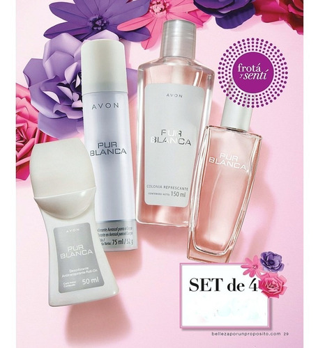 Set X4 Pur Blanca Perfume+bolsa Avon. Regalo!