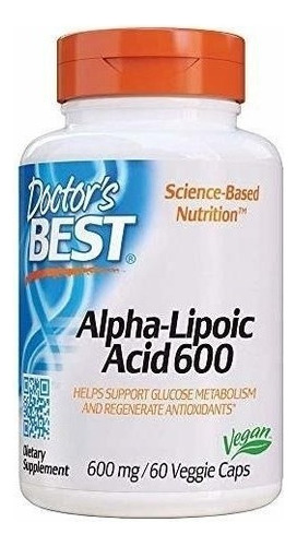 Ácido Alfa-lipoico 600 Mg, Doctor's Best, 60 Cápsulas