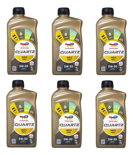 Kit 6 Litros Óleo Total Quartz 5w30 Ineo Mdc