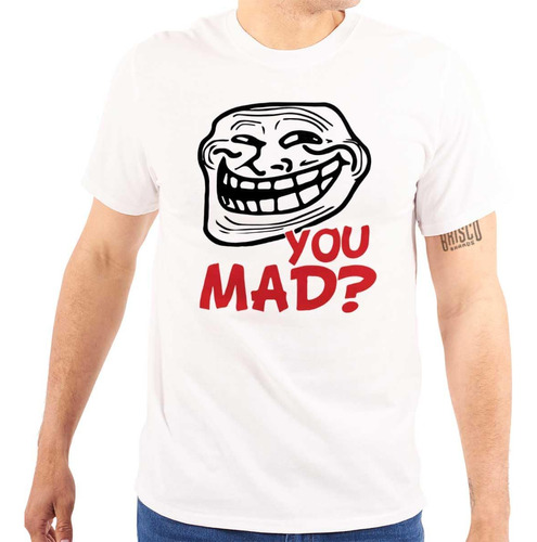 Camiseta Negra Troll Face You Mad Trollface Meme De Brisco B