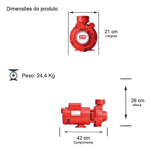 Bomba Centrifuga Alta Vazão Thebe Thi-13 3,0hp Motor Nova