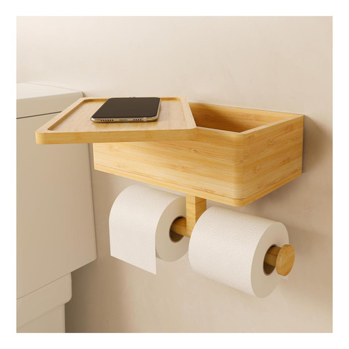 Soporte De Papel Higiénico 3 En 1 Wealone Con Caja De Almace