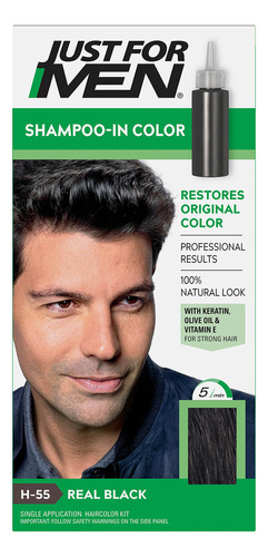 Just For Men Shampoo-in Haircolor, Real Black H-55