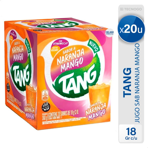 Imagen 1 de 10 de Jugo Tang Naranja Mango Sin Tacc Caja X 20u - Mejor Precio