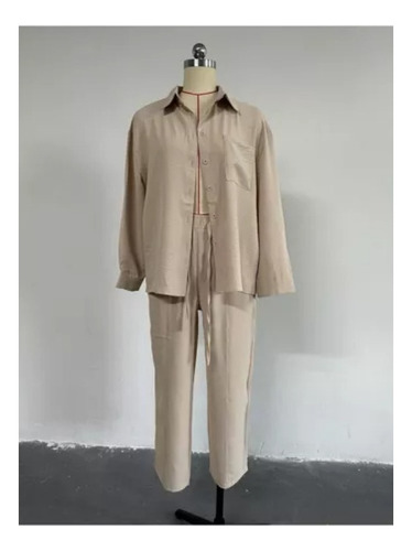 Conjunto Piezas Con Pantalones Harén Y Camisa Informal Mujer