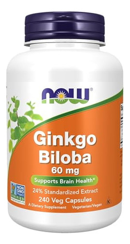 Ginkgo Biloba 60 Mg 240 Cápsulas Vegetales Now