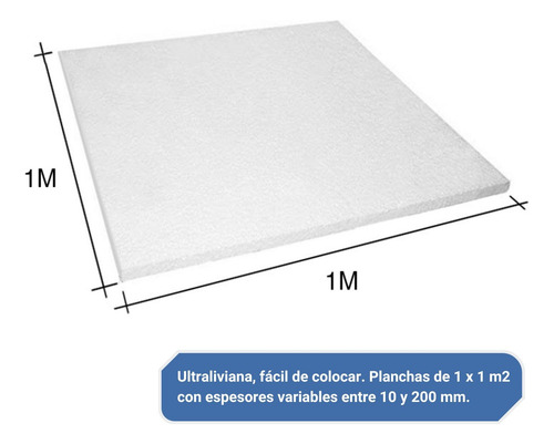 Telgopor Aislante Térmico 1x1 20mm 30 Kg Pack 5 Uni
