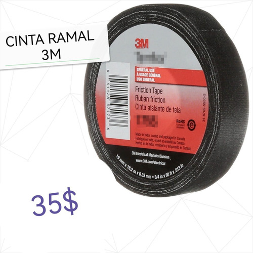 Cinta Teipe Automotriz Electricidad Tela Fibra Ramal 3m