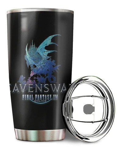 Fantasy Xiv Heavensward Logo Vaso 20oz 30oz Taza Viaje Acero