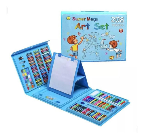 Set De Arte Niños Marcadores Crayolas Acuarelas 
