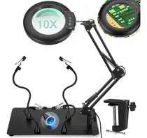 Comprar Estacion De Soldado Con 4 Brazos Lupa 10x Iluminacion Led