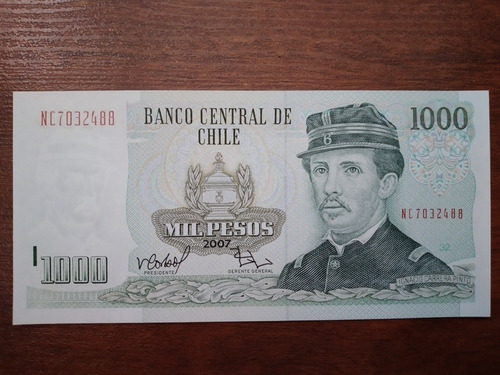 Imagen 1 de 1 de Billete Chile 1000 Pesos 2007 Unc