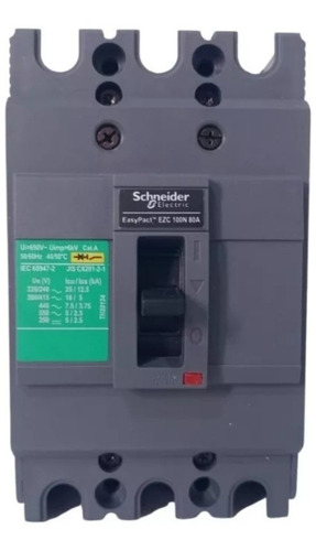 Interruptor Caja Moldeada 3p 60a Schneider Ref Ezc100n3060