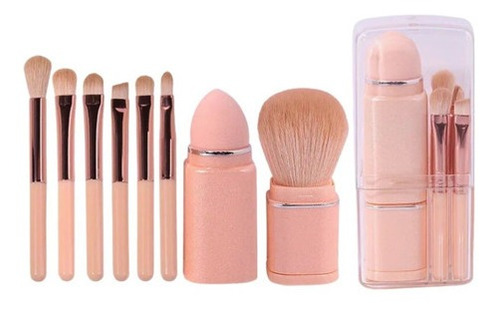 Set Pinceles De Maquillaje 8 En 1 Esponja Y Brocha De Polvos