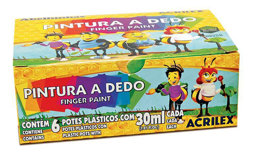 Set de pintura para dedos Acrilex 06 Color 30 ml