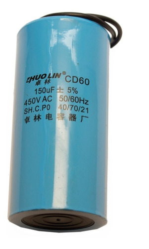 Condensador Capacitor P/ Motor, De Marcha 150uf 450v