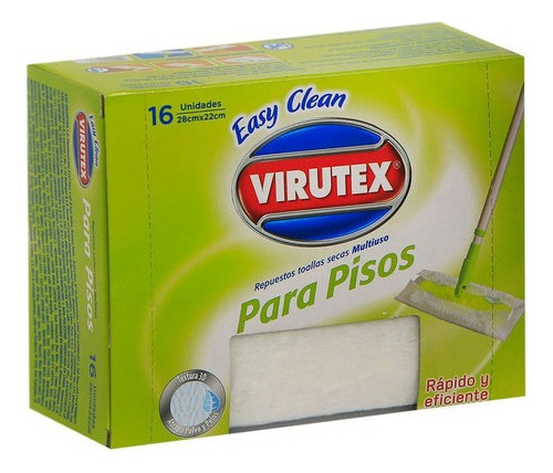 Repuesto Mopa Plana Toalla Seca X16 Un Virutex