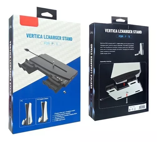 Base Vertical para Consola y Cargador para Mandos PS5 Playstation