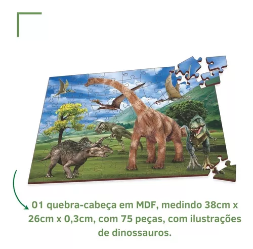 Jogo da Memória MDF - 60 peças (Dinossauro)