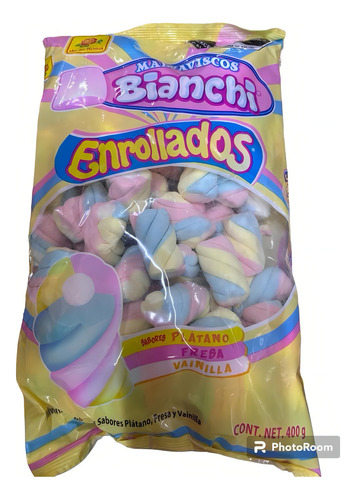 Malvaviscos Bianchi Enrollados 400g Platano Fresa Vainilla