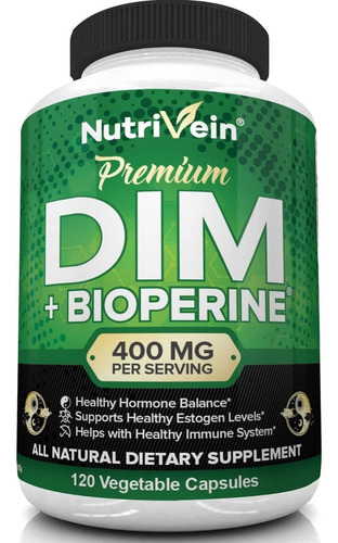 Suplemento Dim 400mg Con Bioperine (120 Cápsulas) Hecho E.u.