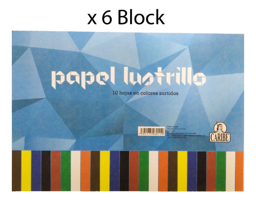 Block De Papel Lustrillo Colores Surtidos Caribe