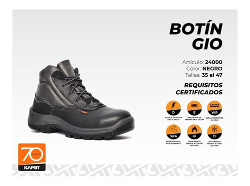 Imagen 4 de 8 de Calzado De Seguridad Kamet Botin Gio P. Acero Envío Gratis