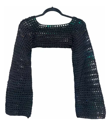comprar Top Mangas Sleeves Tejidas A Crochet Hilo De Algodon