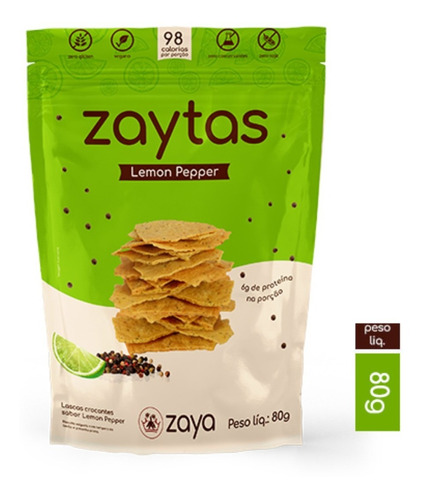 Zaytas Protein Lemon Pepper Lascas Crocrantes Sem Gluten 80g