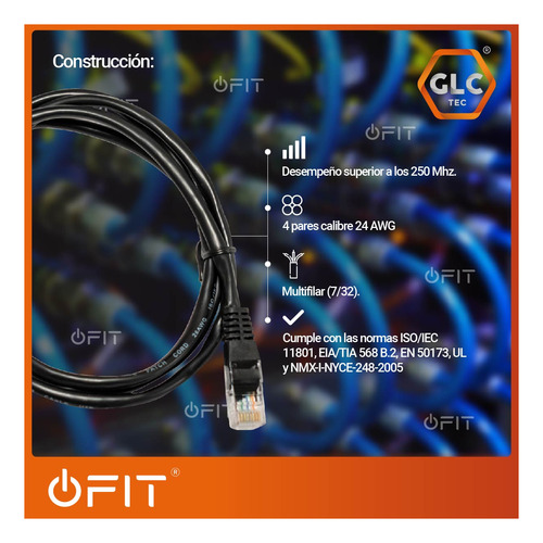 Imagen 4 de 11 de Patch Cord Utp Glc Cat 6 De 1.2 Metros
