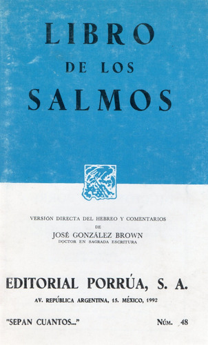 Libro De Los Salmos - Versión Directa Del Hebreo -